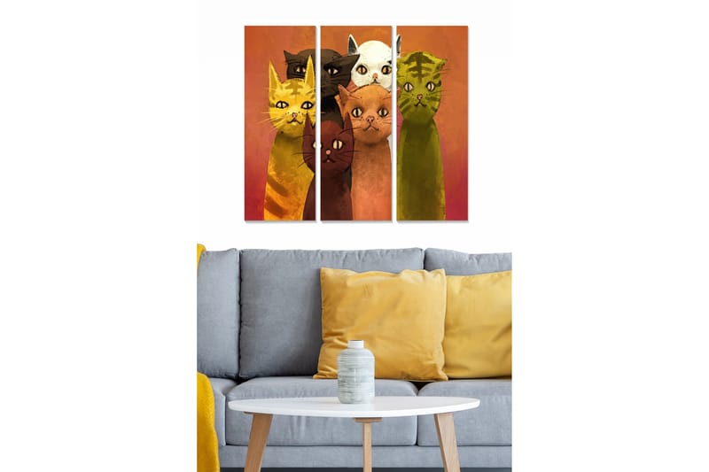 Bilde Animal 3-pk Flerfarget - 22x05 cm - Interiør - Maleri & posters - Lerretsbilder