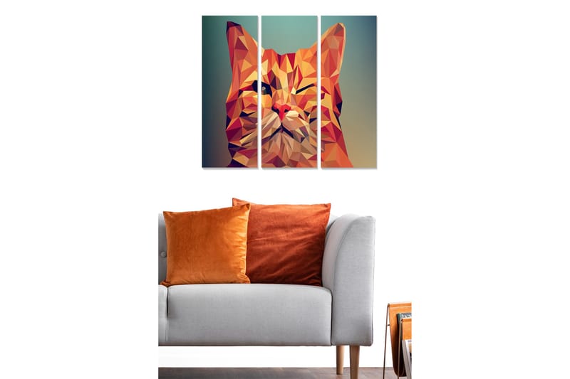 Bilde Animal 3-pk Flerfarget - 22x05 cm - Interiør - Maleri & posters - Lerretsbilder