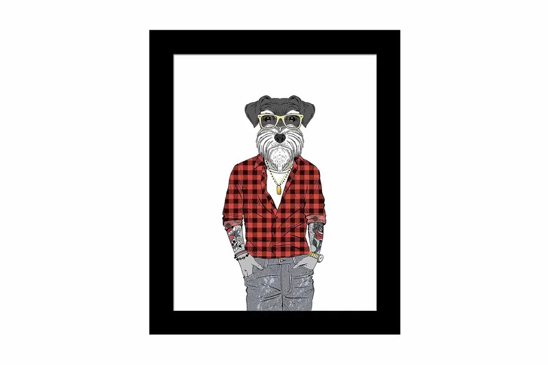 Bilde Animal med Ramme Flerfarget, 22,3x52,8 cm