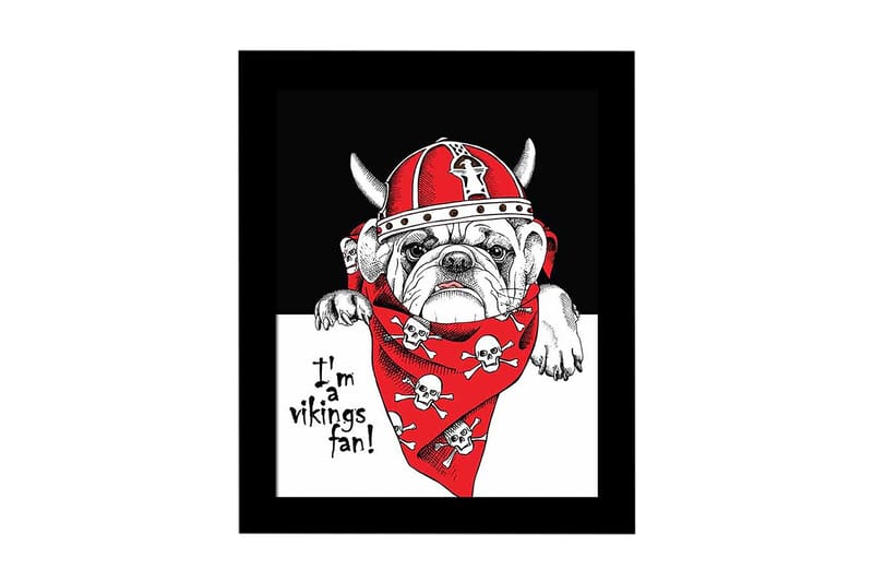 Bilde Animal med Ramme Flerfarget, 22,3x52,8 cm