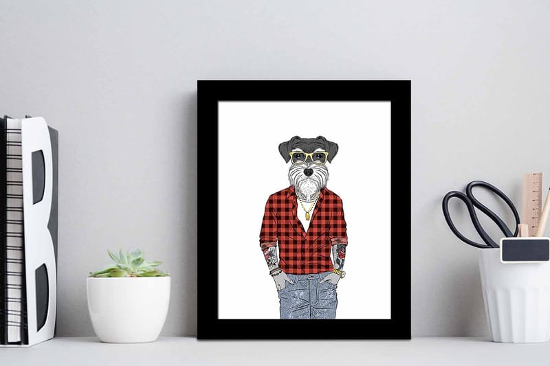 Bilde Animal med Ramme Flerfarget - 22,3x52,8 cm - Interiør - Maleri & posters - Lerretsbilder