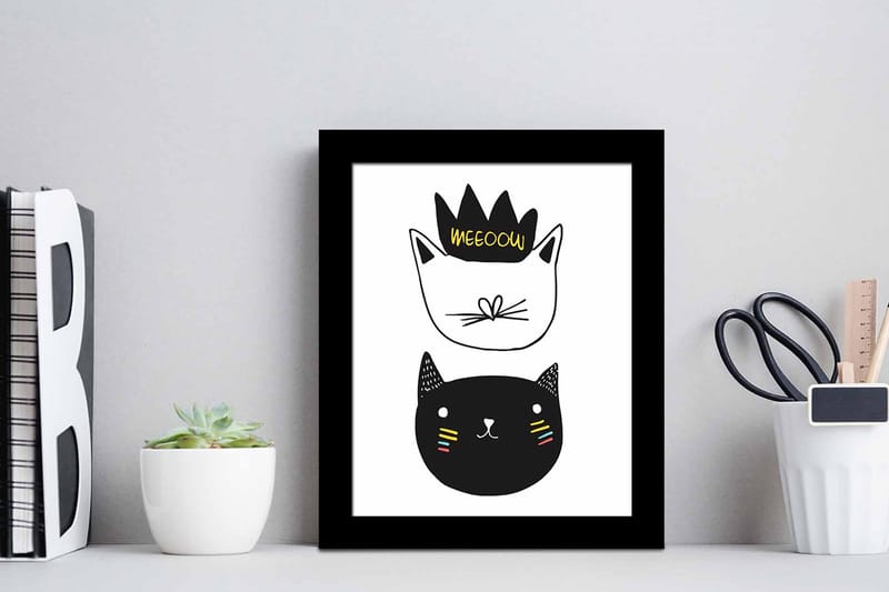 Bilde Animal med Ramme Flerfarget - 22,3x52,8 cm - Interiør - Maleri & posters - Lerretsbilder