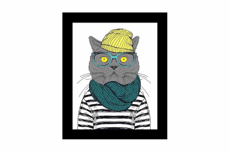 Bilde Animal med Ramme Flerfarget - 22,3x52,8 cm - Interiør - Maleri & posters - Lerretsbilder