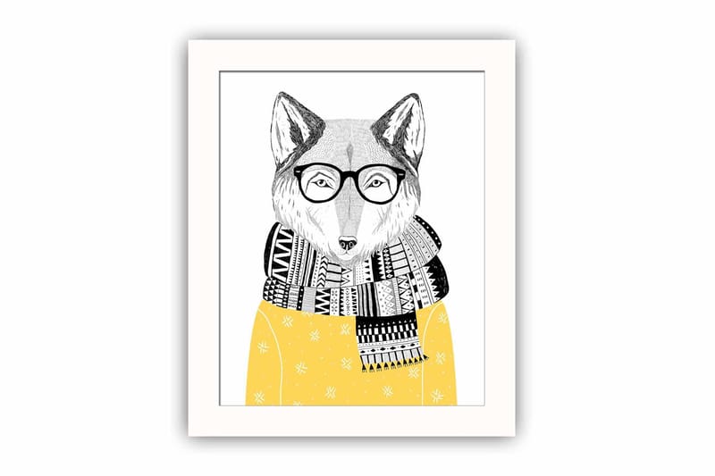 Bilde Animal med Ramme Flerfarget - 22,3x52,8 cm - Interiør - Maleri & posters - Lerretsbilder