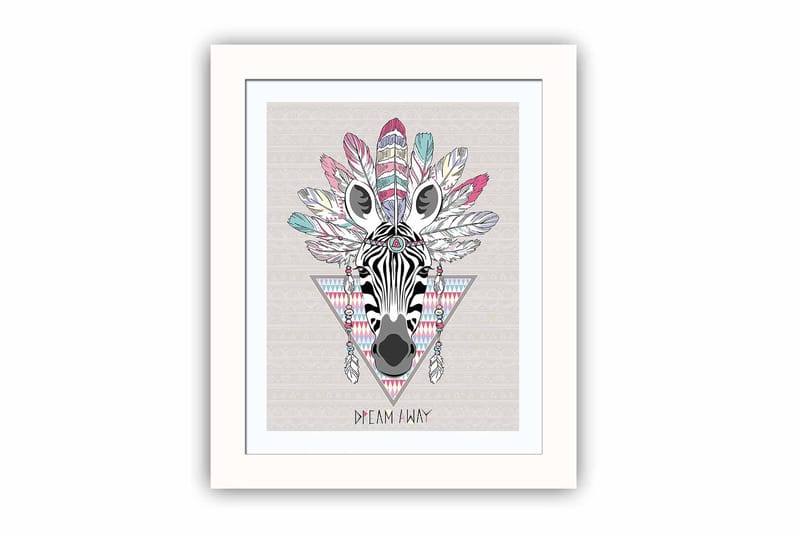 Bilde Animal med Ramme Flerfarget - 22,3x52,8 cm - Interiør - Maleri & posters - Lerretsbilder