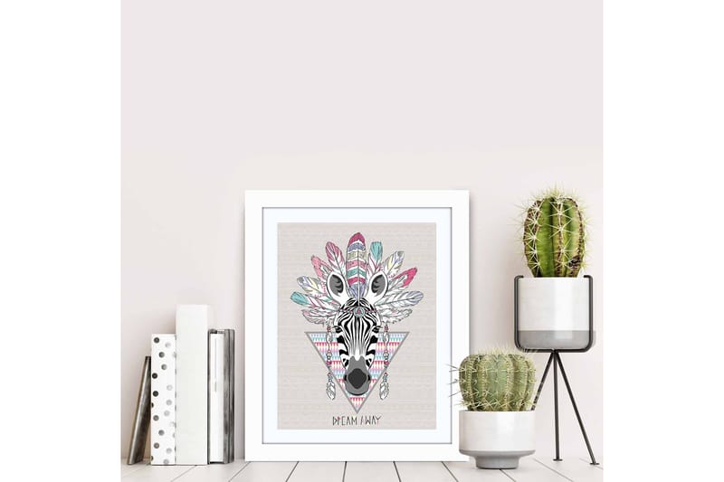 Bilde Animal med Ramme Flerfarget - 22,3x52,8 cm - Interiør - Maleri & posters - Lerretsbilder
