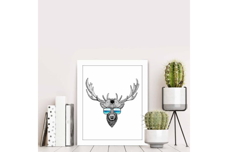 Bilde Animal med Ramme Flerfarget - 22,3x52,8 cm - Interiør - Maleri & posters - Lerretsbilder