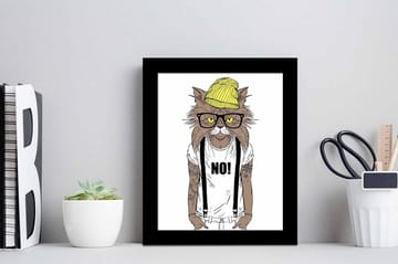 Bilde Animal med Ramme Flerfarget - 22,3x52,8 cm - Interiør - Maleri & posters - Lerretsbilder