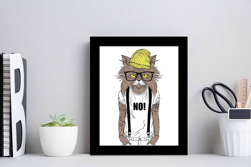 Bilde Animal med Ramme Flerfarget - 22,3x52,8 cm - Interiør - Maleri & posters - Lerretsbilder