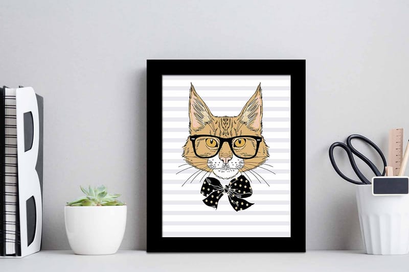 Bilde Animal med Ramme Flerfarget - 22,3x52,8 cm - Interiør - Maleri & posters - Lerretsbilder