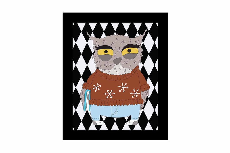 Bilde Animal med Ramme Flerfarget - 22,3x52,8 cm - Interiør - Maleri & posters - Lerretsbilder