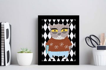 Bilde Animal med Ramme Flerfarget - 22,3x52,8 cm - Interiør - Maleri & posters - Lerretsbilder