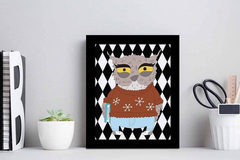 Bilde Animal med Ramme Flerfarget - 22,3x52,8 cm - Interiør - Maleri & posters - Lerretsbilder