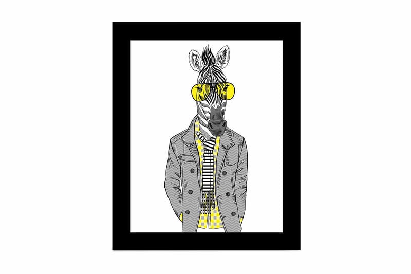 Bilde Animal med Ramme Flerfarget - 22,3x52,8 cm - Interiør - Maleri & posters - Lerretsbilder