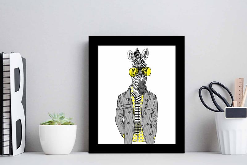 Bilde Animal med Ramme Flerfarget - 22,3x52,8 cm - Interiør - Maleri & posters - Lerretsbilder
