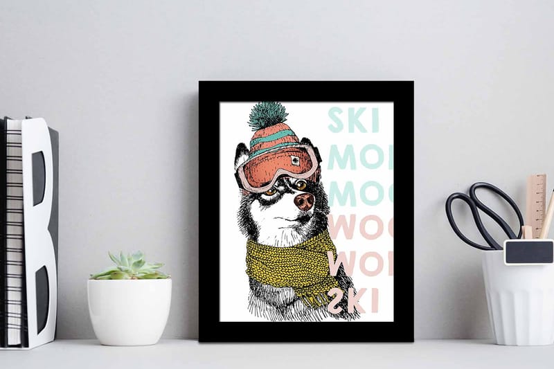Bilde Animal med Ramme Flerfarget - 22,3x52,8 cm - Interiør - Maleri & posters - Lerretsbilder