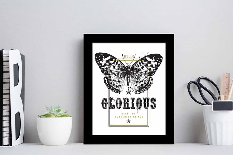Bilde Animal med Ramme Flerfarget - 22,3x52,8 cm - Interiør - Maleri & posters - Lerretsbilder