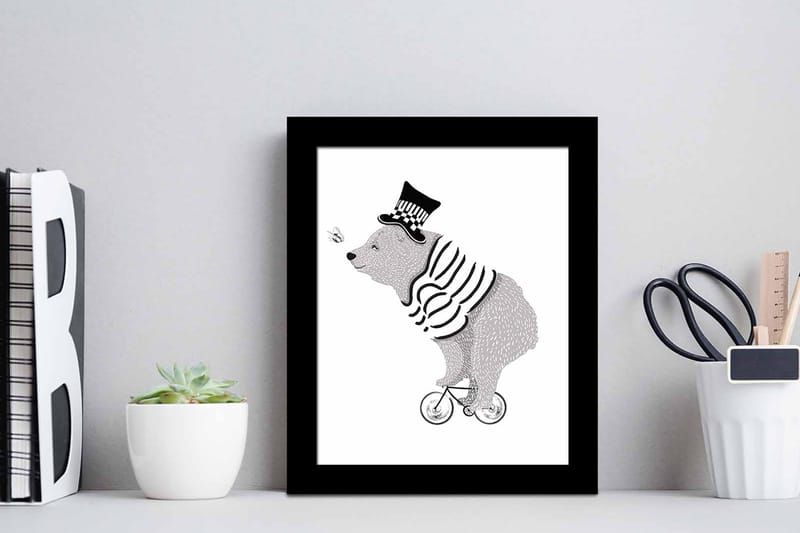 Bilde Animal med Ramme Flerfarget - 22,3x52,8 cm - Interiør - Maleri & posters - Lerretsbilder