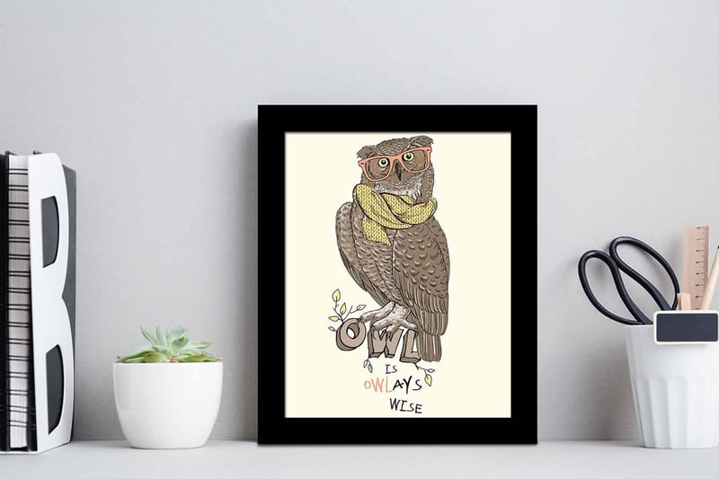 Bilde Animal med Ramme Flerfarget - 22,3x52,8 cm - Interiør - Maleri & posters - Lerretsbilder