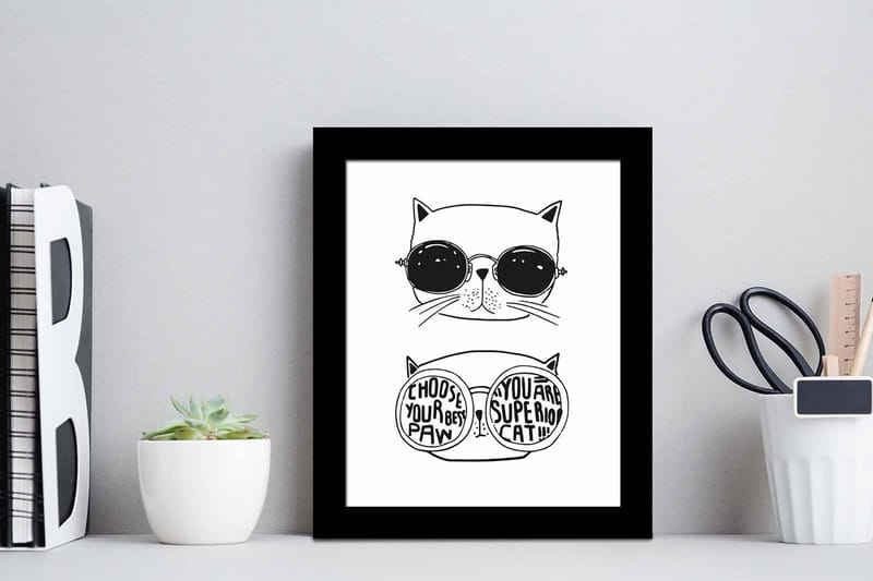 Bilde Animal med Ramme Flerfarget - 22,3x52,8 cm - Interiør - Maleri & posters - Lerretsbilder