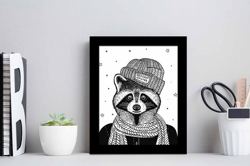 Bilde Animal med Ramme Flerfarget - 22,3x52,8 cm - Interiør - Maleri & posters - Lerretsbilder