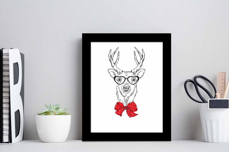 Bilde Animal med Ramme Flerfarget - 22,3x52,8 cm - Interiør - Maleri & posters - Lerretsbilder