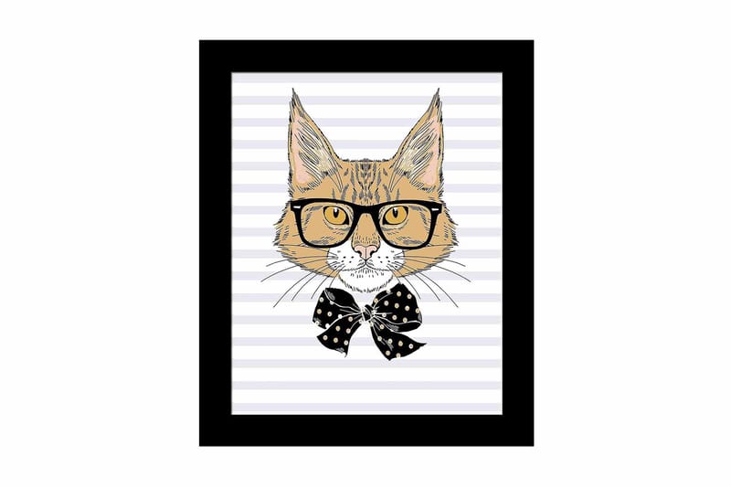 Bilde Animal med Ramme Flerfarget, 22,3x52,8 cm