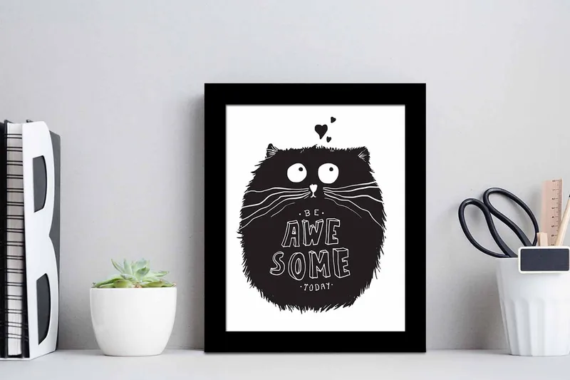 Bilde Animal med Ramme Flerfarget - 22,3x52,8 cm - Interiør - Maleri & posters - Lerretsbilder