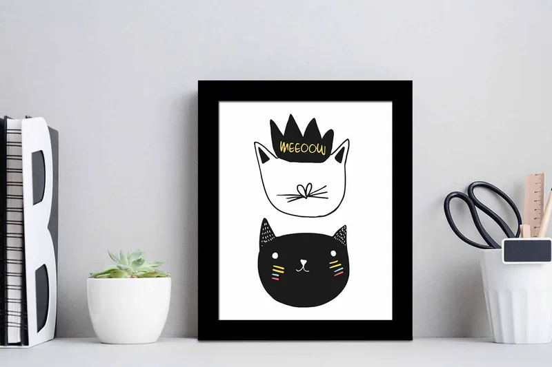 Bilde Animal med Ramme Flerfarget - 22,3x52,8 cm - Interiør - Maleri & posters - Lerretsbilder