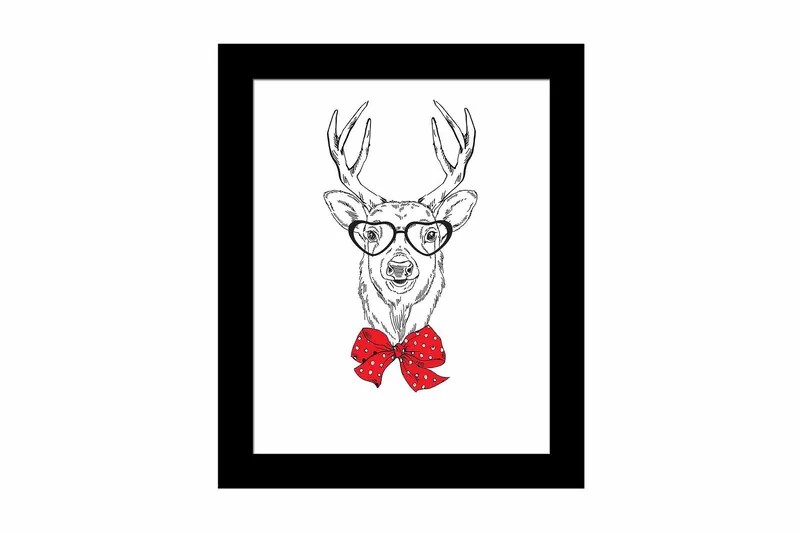 Bilde Animal med Ramme Flerfarget, 22,3x52,8 cm