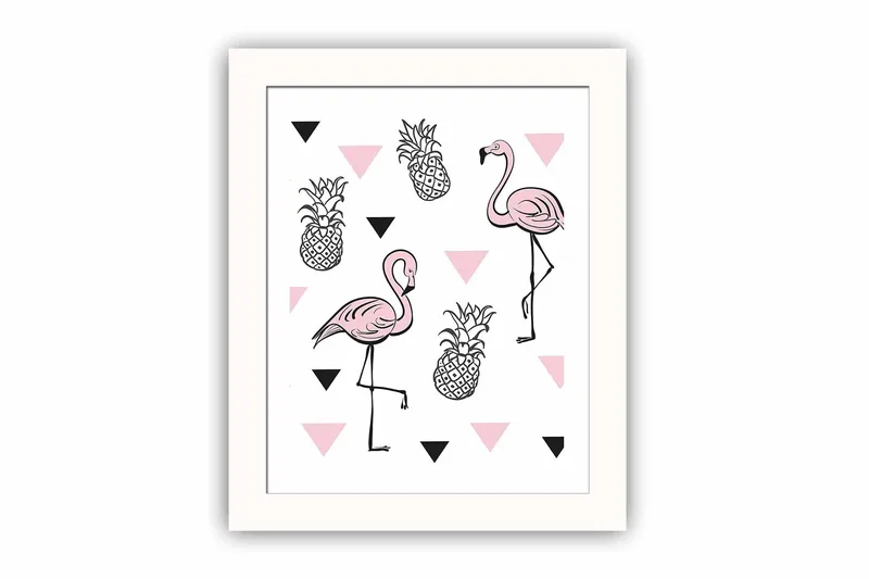 Bilde Animal med Ramme Flerfarget, 22,3x52,8 cm