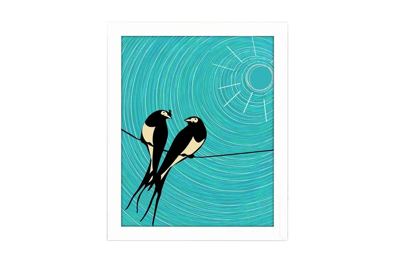 Bilde Animal med Ramme Flerfarget, 22,3x52,8 cm