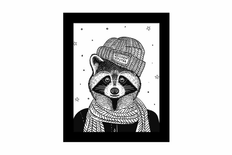 Bilde Animal med Ramme Flerfarget, 22,3x52,8 cm