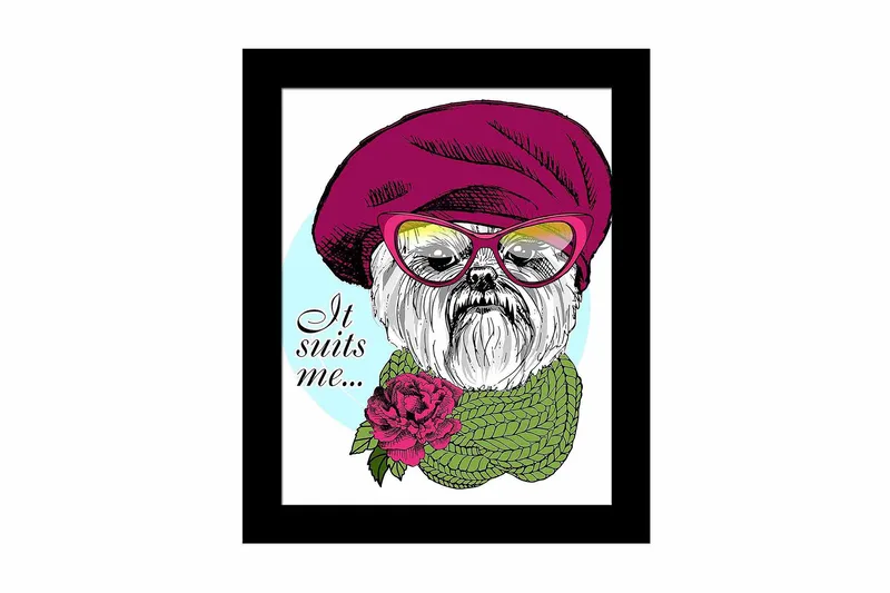 Bilde Animal med Ramme Flerfarget - 22,3x52,8 cm - Interiør - Maleri & posters - Lerretsbilder