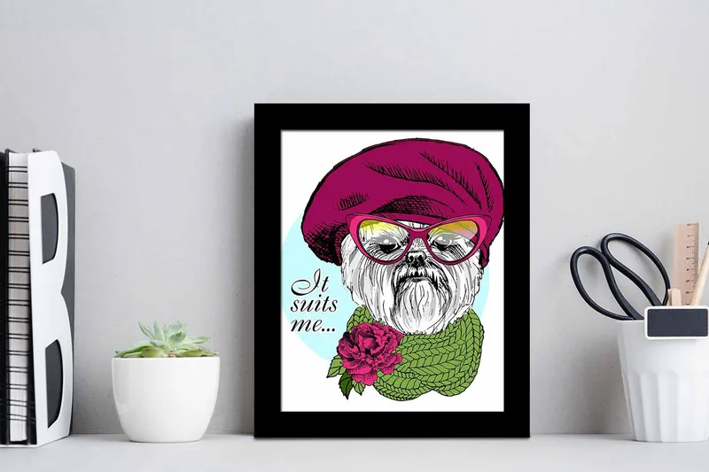 Bilde Animal med Ramme Flerfarget - 22,3x52,8 cm - Interiør - Maleri & posters - Lerretsbilder