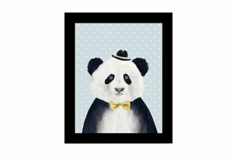 Bilde Animal med Ramme Flerfarget, 22,3x52,8 cm