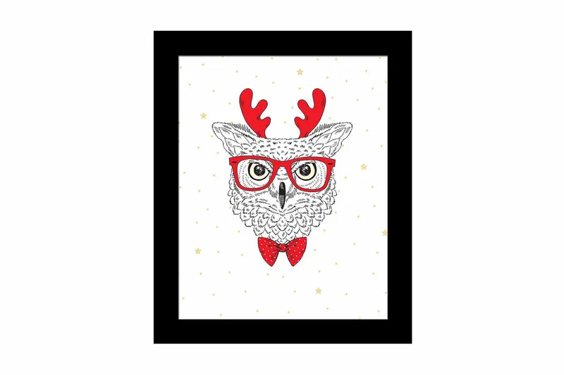 Bilde Animal med Ramme Flerfarget, 22,3x52,8 cm