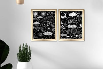 Bilde Astrology med Ramme 2-pk Flerfarget - 22,3x52,8 cm - Interiør - Maleri & posters - Lerretsbilder