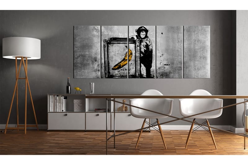 Bilde Banksy Monkey With Frame 225x90 - Artgeist sp. z o. o. - Lerretsbilder