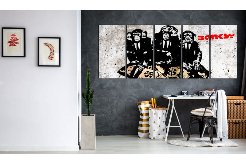 Bilde Banksy Three Monkeys 225x90 - Artgeist sp. z o. o. - Lerretsbilder