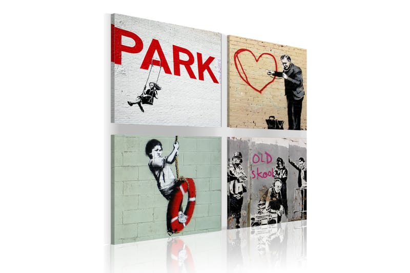 Bilde Banksy Urban Inspiration 80x80 - Artgeist sp. z o. o. - Lerretsbilder