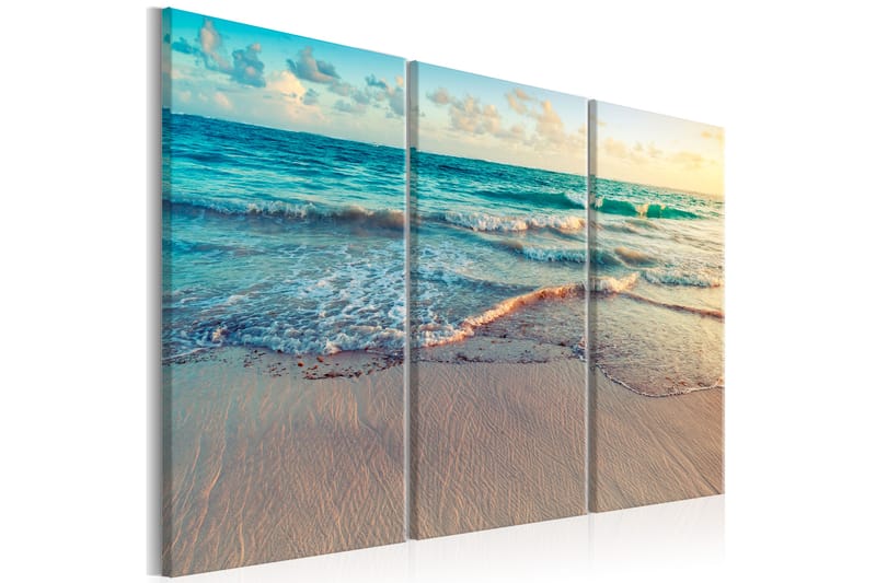 Bilde Beach In Punta Cana 3 Parts 90x60 - Artgeist sp. z o. o. - Lerretsbilder