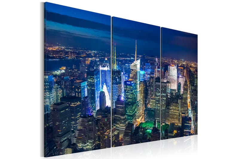 Bilde Bird´S Eye View Of New York City By Night 120x80 - Artgeist sp. z o. o. - Lerretsbilder