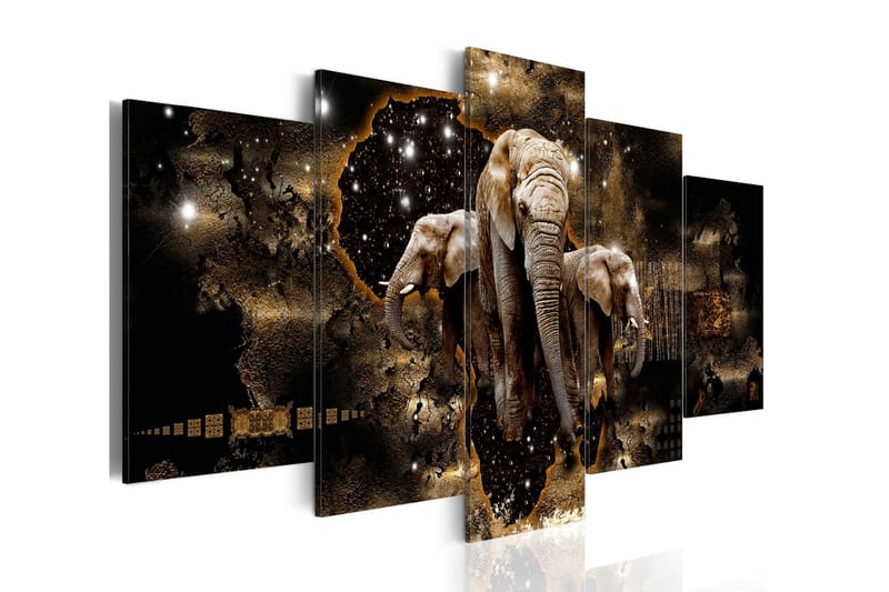 Bilde Brown Elephants 200x100 - Artgeist sp. z o. o. - Lerretsbilder