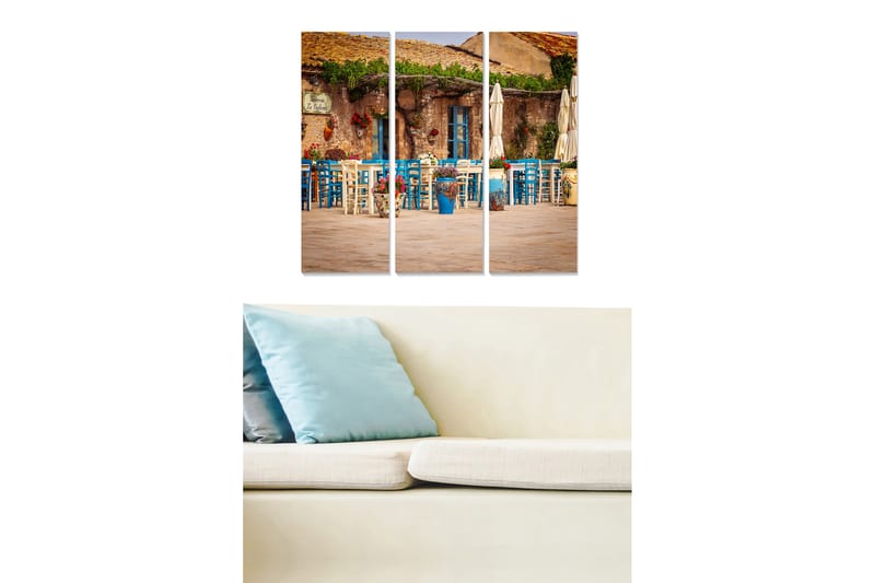 Bilde Building 3-pk flerfarget - 22x05 cm - Interiør - Maleri & posters - Lerretsbilder