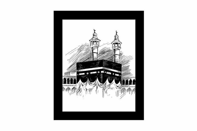 Bilde Building med Ramme Flerfarget, 22,3x52,8 cm