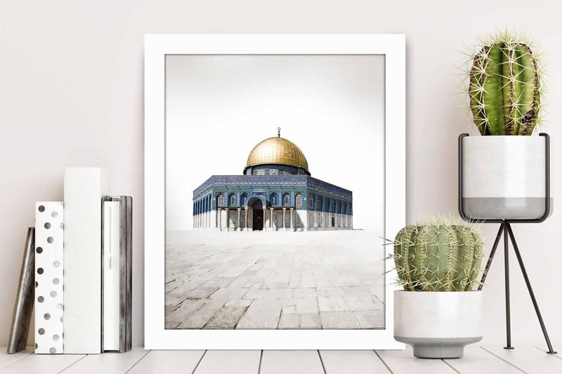 Bilde Building med Ramme Flerfarget - 22,3x52,8 cm - Interiør - Maleri & posters - Lerretsbilder