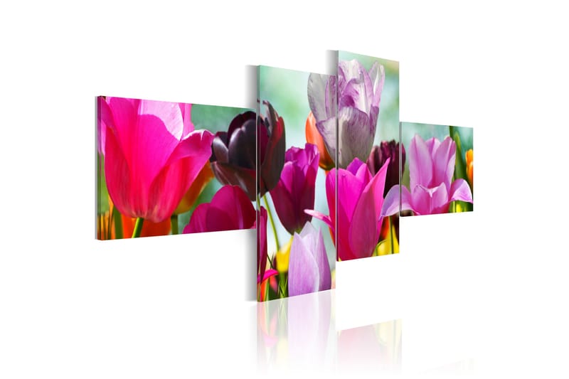 Bilde Charming Red Tulips 200x90 - Artgeist sp. z o. o. - Lerretsbilder