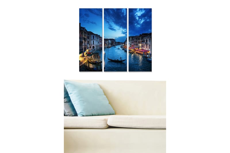 Bilde City 3-pk Flerfarget - 22x05 cm - Interiør - Maleri & posters - Lerretsbilder