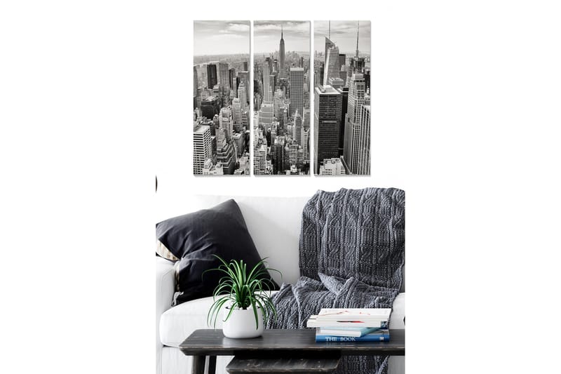 Bilde City 3-pk Flerfarget - 22x05 cm - Interiør - Maleri & posters - Lerretsbilder